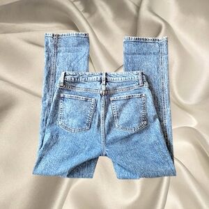 R Jeans | Straight Leg Denim Trousers In Acid Wash Blue